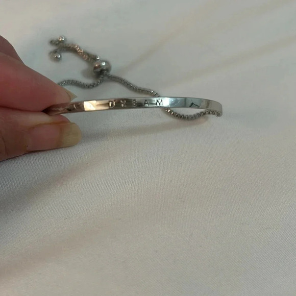 Dream inspirational adjustable bangle Dream  silver bracelet stainless steel - Picture 4 of 6